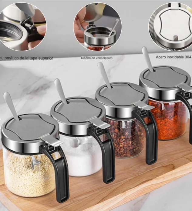 Condiméntero de 4 unidades cocina
